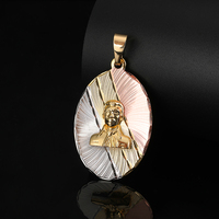 Pendentif icône religieuse en gros de luxe bijoux catholiques pendentif bijoux plaqué or 14 carats monochromatique