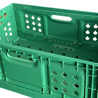 Caisse de rangement pour légumes en plastique PP robuste, empilable, pliable et ventilée, design créatif, fournie en gros par l'usine