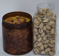 Vente en gros de pots en plastique transparent multifonctionnels à couvercle coloré, de qualité alimentaire, pour le stockage, en blanc et en marron