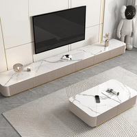 Table basse et meuble TV de luxe italiens, combinaison moderne et simple pour le salon