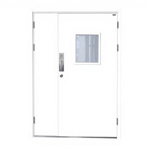 Puerta de Seguridad Moderna de Acero Resistente al Fuego, 3 Horas de Resistencia al Fuego, con Herrajes de Cerradura, Superficie Acabada, para Uso en Hoteles - Product Image 1