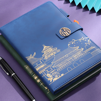 Ensemble cadeau de carnet A5 avec stylo et agenda en cuir de haute qualité de style chinois personnalisé, reliure cousue dans un coffret cadeau élégant