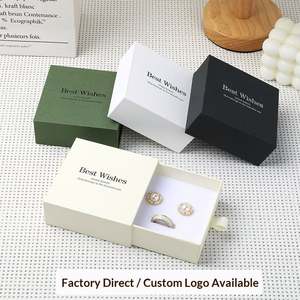 Caja de Joyería Cuadrada de Alta Calidad con Forro de Película de PE e Impresión de Lámina Dorada para Anillos, Aretes, Collares y Pulseras - Product Image 2