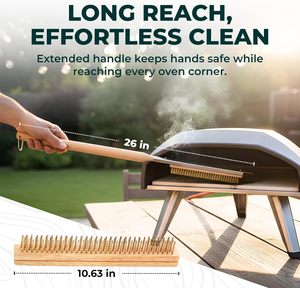 Cepillo de Limpieza para Horno de Pizza con Mango Largo y Raspador, Accesorios para Herramientas de Limpieza de Piedra para Pizza, Compatible con <span class=keywords><strong>Ooni</strong></span>, Gozney - Product Image 4