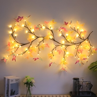 LED-Blumenranken-Lichterkette 72 96 144 LED Sakura Pfirsichblüten Boho Wandgirlande Feenlicht für Hochzeit Weihnachten Party Raumdekoration