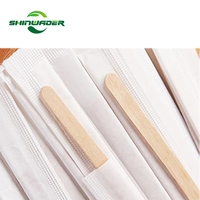 Bâtonnets à café écologiques, emballés individuellement dans du papier, agitateurs à café jetables en bois pour restaurant