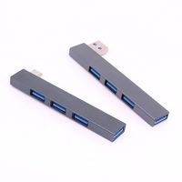 Adaptador USB C Hub 3.1 OTG 4 en 1 Avanzado, Divisor USB 3.0 de Alta Velocidad, Aleación de Aluminio y PVC para Computadora Pro 15 MacBook Air Pro