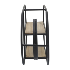 Étagère murale en bois avec cadre métallique et miroir pour entrée, salle de bain, salon, rangement et organisation - Product Image 4