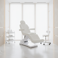 Table de massage électrique réglable blanche à 3 moteurs pour thérapie, spa, salon, cosmétique, soins du visage, lit de beauté, podologie, chaise esthétique