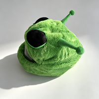 Housse de casque de moto en peluche amusante en forme d'alien vert, taille universelle pour casques intégraux