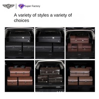 En stock organisateur de voiture multifonctionnel de grande capacité boîte de rangement en cuir PU pour le stockage du coffre de voiture