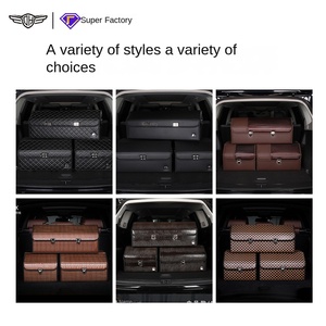 In Stock Large Capacity Multifunctional Car Organizer Leather Finish PU <strong>Storage</strong> Box for <strong>Trunk</strong> <strong>Storage</strong> - Product Image 2