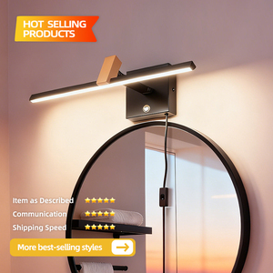 Modern LED Wall <b>Lamp</b> Black Aluminum Alloy <b>Touch</b> Control Dimmable 3500K Warm White for Bathroom Mirror Vanity - Product Image 4