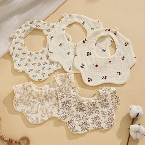 Baberos de Algodón 100% para Bebés, Personalizados de Fábrica, Baberos de Muselina Suaves y Absorbentes para Niños, Unisex - Product Image 1