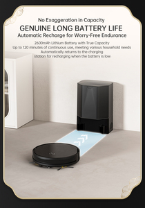 Aspirateur <span class=keywords><strong>robot</strong></span> M8, aspiration 4000Pa, fonction d'auto-vidage, gyroscope, contrôle par application, filtre HEPA, nettoyage humide, balayage, serpillière, batterie - Product Image 6