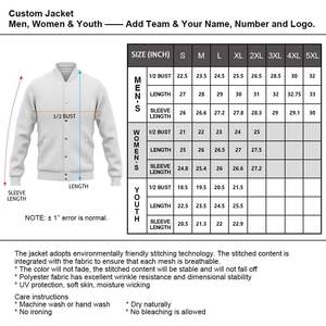 Vestes Letterman de baseball avec doublure matelassée personnalisée Fanscustom unisexe manteaux universitaires légers avec nom cousu numéro pour hommes et femmes - Product Image 6