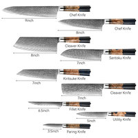 En gros, couteau japonais VG10 à manche en résine, couteau de boucher, couteau à découper, couteau à désosser, couteau de chef Santoku, ensemble de couteaux de cuisine, couteau de cuisine Damas