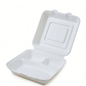 Boîte à emporter écologique en bagasse jetable pour le déjeuner, emballage alimentaire pour la vente en gros, restaurants, fêtes et événements - Product Image 4