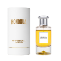 Flacon de parfum rond en verre transparent personnalisé 50 ml et 100 ml, emballage rechargeable avec boîte cadeau pour marque de parfum de luxe