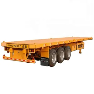 Araç Master 30-80 ton 2 3 4 akslar Flatbed 20ft 40ft 45ft konteyner yarı kamyon römorku veya Flatbed kargo yarı kamyon römorku