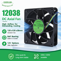 Ventilateur de refroidissement DC 12038 12V 120x120x38mm avec cadre en plastique, ventilateur DC sans balais pour CPU d'ordinateur OEM/ODM