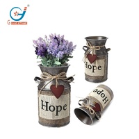 Prix usine 0.4 gallons rustique écologique Durable métal ferme pays décoratif Vase lait peut cruche pour fleurs