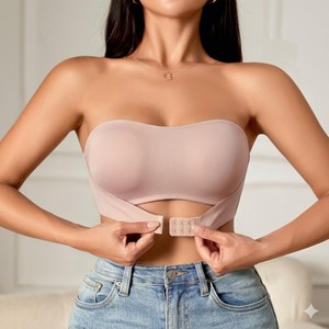 Reggiseni Donna <span class=keywords><strong>Senza</strong></span> <span class=keywords><strong>Spalline</strong></span> Invisibili Anti-Shock con Chiusura Frontale in Nylon <span class=keywords><strong>Senza</strong></span> Cuciture <span class=keywords><strong>Senza</strong></span> <span class=keywords><strong>Ferretto</strong></span> - Essenziali per Ogni Giorno - Product Image 2
