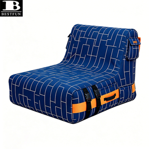 Fauteuil gonflable géométrique avec housse en tissu, canapé-lit automatique, chaise longue pour le camping en plein air, la cour, la terrasse, la plage - Product Image 5