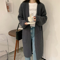 Cardigan Pull en Maille Épaisse pour Femme d'Automne, Manches Longues Ample Grande Taille, Modèle Basique Décontracté, Fabrication OEM