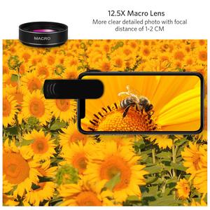 <span class=keywords><strong>Objectif</strong></span> universel 2-en-1 pour téléphone : Super grand angle 0,45X et <span class=keywords><strong>Macro</strong></span> 15X en verre optique HD, à clipser pour smartphone - Product Image 4