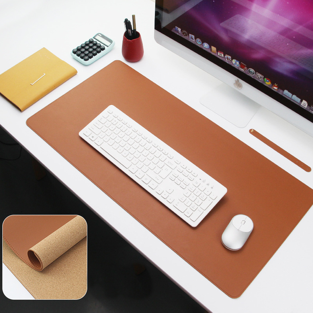 Natural Cork & Leather Eco-Friendly Large Mouse Pad Waterproof Office Pad