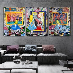 Affiches sur toile d'art graffiti, danse de <span class=keywords><strong>princesse</strong></span>, peintures abstraites, pop art de rue, image murale, peinture - Product Image 4