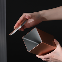 Caja de hojalata cuadrada de grado alimenticio, hermética, estilo japonés, para té a granel, chocolate y azúcar, reciclable, de metal mate.