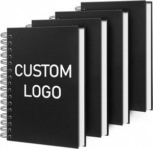 Custom A5 Hard Leather Cover Diary Planner Coil Notebook with Custom Logo 80 Sheets-Promotion Schedule Note <b>Book</b> - Product Image 1
