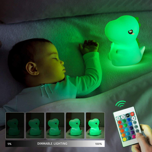 Lámpara Nocturna de Dinosaurio para Niños, Lámpara de Silicona LED, Luz Nocturna de Silicona Regulable y Recargable para Niños - Product Image 3