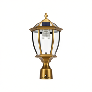 Lámpara Solar LED para Exteriores Conaury de 20 Pulgadas, Diseño Vintage Dorado de Vidrio, para Montar en Pared, para Jardines, Caminos y Patios - Product Image 1