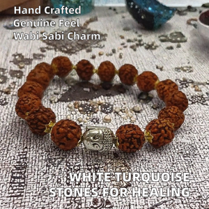 Natural Rudraksha Beads Bracelet with <b>Buddha</b> <b>Head</b> Charm, Handmade Spiritual Meditation Yoga Prayer Bracelet, Buddhist Jewelry - Product Image 2