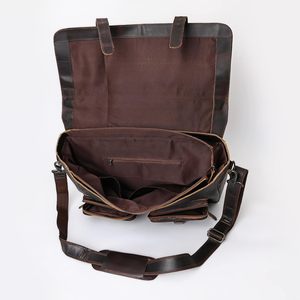   Maletín de Cuero Vintage de 18 Pulgadas, Bolso Bandolera Grande para Portátil para Hombre y Mujer, Elegante Bolso para Computadora para Oficina o Viajes - Product Image 4