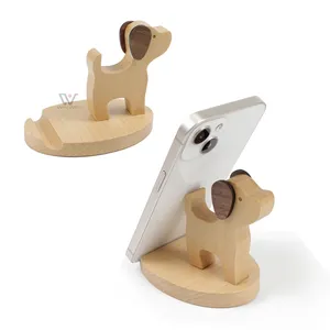 Gran oferta figurita tallada soporte de mesa portátil Universal lindo juguete Universal hecho a mano madera teléfono móvil soporte para teléfono móvil - Product Image 1