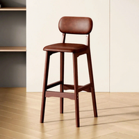 Tabourets de bar modernes à hauteur de comptoir avec pieds en bois de caoutchouc, dossier ergonomique, tabouret robuste pour bar à domicile, salon, atelier