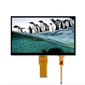 Modul Lcd BOE, layar sentuh 10.1 inci 1024*600 50PIN TTL layar sentuh 10.1 Tft Lcd Display Panel hitam Industri