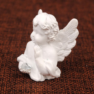 Handmade Resin Praying <strong>Cherub</strong> Baby Wing <strong>Statue</strong> Christmas Poly Angel - Product Image 3