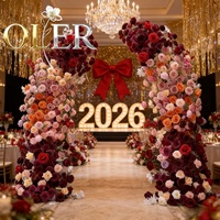 Mur de fleurs artificielles européennes réalistes faites à la main, toile de fond de mariage personnalisée, panneau de roses 3D