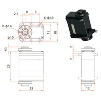 Servo de Eje Doble Kpower RC05P TTL de 6V para Brazo Robótico, Robot Multirrígido y Gimbal de Cámara