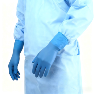Gants en latex stériles jetables sans poudre pour <span class=keywords><strong>chirurgie</strong></span>, fournisseur en gros, gants en latex pour hôpitaux, gants bleus - Product Image 1