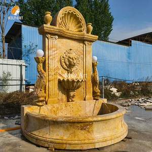 Fontaine murale en marbre antique sculptée à la main pour la décoration de jardin extérieur - Product Image 4