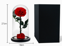 Rose éternelle romantique en verre, fleur préservée pour la Saint-Valentin, la fête des mères, décoration intérieure