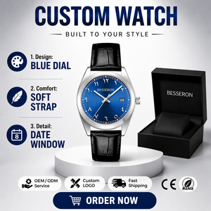 Reloj de Cuarzo de Acero Inoxidable de Lujo Árabe con Logotipo Personalizado OEM ODM para Hombre, Nuevo, Resistente al Agua 5BAR - Product Image 1