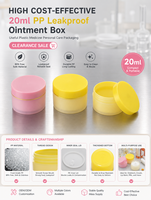 Prix Compétitif Rose Jaune 20ml PP Écologique Emballage Soins de Santé Emballage Médicaments Solides Boîte Vide en Plastique pour Pommade