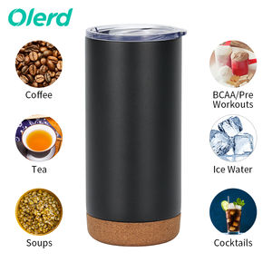 Gobelet en acier inoxydable à double paroi de 510ml avec fond en <span class=keywords><strong>liège</strong></span> Cadeaux d'affaires Bouteille d'eau <span class=keywords><strong>Isolation</strong></span> thermique chaude Couvercle en plastique - Product Image 5